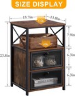 Nightstand Set Of 2 End Table W  Flip Drawer Modern Night Stand Bedroom living