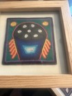 Vintage Lot 5 Huichol Wix  rika Yarn Paintings Signed Framed Mexican Folk Art