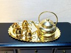 Vtg Artisan Val Tretters Dollhouse Miniature 1 12 Solid Brass Tea Set 6 Pcs