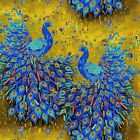 Gilded Plume Black Gilded Peacock Feathers W metallic 44  Wide Bty