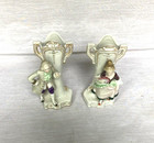 Pair Of  Vintage Ceramic Lady   Gent  Planter   Vase - Nice  