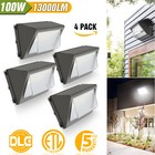 4 Pack 100w Led Wall Pack Light Dusk To Dawn Street Warehouse Outdoor Wall Lamp