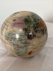 Vtg Alexander Kalifano Mother Of Pearl Gemstone World Globe Paperweight