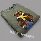 Polo Ralph Lauren Olive Green Teddy Bear Cotton Sweater Men   s Size M - Nwt