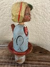 Rare  Vtg Anri Hand Carved Wood Mechanical Wine Bottle Cork Stopper Mouth Opens