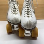 Riedell Skates Womens Size 4 White Leather Vintage Powell Bones Wheels Red Wing