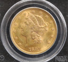 1878 Gold Liberty Head  20 Double Eagle Vintage Green   Gold Embossed Pcgs Ms 61