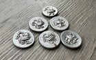 Set Of 6 Silver Coins 1 Fuang Kingdom Of Cambodia Hamsa Bird 1847