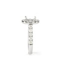 3ct Round Simulated Diamond Halo Ring Semi Mount Setting 14k White Gold Plated