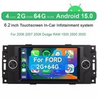 For 2006 2007 2008 Dodge Ram 1500 2500 3500 Carplay Android 15 Radio Gps Swc