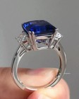 6ct Princess Cut Natural Diamond Blue Sapphire Solid 14k White Gold Wedding Ring