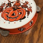 Vintage Halloween Us Metal Toy Tin Litho Tambourine Jack O Lantern 6 25 
