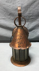 Vtg Leaded Glass Arts   Crafts Wall Sconce Copper Light Fixture Old 1670-25b