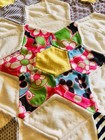 Stunning Vintage 70s Handmade Epp Six-point Star Vintage Quilt     77  X 67 