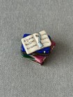 Mini Stacked Book Library Porcelain Hinged Keepsake Trinket Box Limoges Style