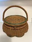Vintage Large Sewing Basket With Contents 10   x 5    