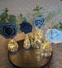 Set Of 9 -centerpieces Table Decor With Lights  shades Of Blue- New