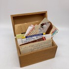 Vintage Farmer Oak Wood Recipe Cabinet Dovetail Box With Recipes