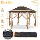 13  X 13  Double Roof Outdoor Patio Gazebo Pop Up Canopy Tent With Mesh Netting 