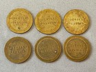 Vintage Lot Of 6 Courtesy Parking Tokens Coins 3 Products Inc  Ppi   3 Hytronics