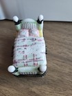 Decorative Porcelain Hinged Trinket Box Miniature Bed Hand-painted
