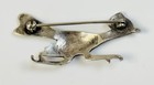 Native American Sterling Silver Roadrunner Turquoise Eye Brooch Pin Vintage