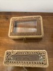 4 Lovely Antique Lot  Baskets Including Eye Glass Case