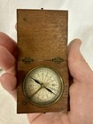 Antique Travel Compass  2  Square  In Wooden Case  Good Condition  Signed