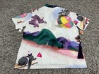 New Disney Parks Shirt Adult Medium White Green Dumbo Mouse Button Up Ball Wdw