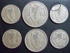 6 X Irish Silver Coins -  750 Silver -  Small Ding