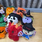 Vtg Puffkins Halloween Plush Lot Of 12 Swibco Witch Werewolf   With Name Tags