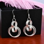 Elegant 925 Sterling Silver New Fashion Round Circle Dangle Drop Hook Earrings