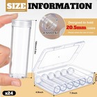 Qunclay 24 Pcs Penny Coin Tubes With 4 Plastic Storage Boxes  Penny  Clear