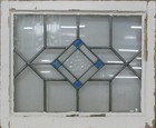 Geometrical Midsize Old English Leaded Stained Glass Window 23 75  X 19 75 