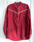 Vtg Western Shirt Size M Stitched Charro From Mexico Hecho En Mexico Red