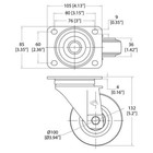  4 Pack  Penn Elcom W0985-v6 4  Swivel Casters W  Brake   Blue Rubber Wheels