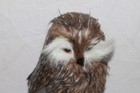 10  Feathered Standing Owl Figure Brown Speckle Soft Lifelike Realistic Details
