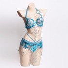 New Belly Dance Costume Bra Top belt Hip Scarf Bollywood Carnival Dress Set