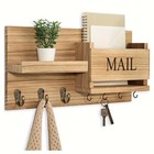 Wall Mounted Key Holder And Mail Organizer Solid Wood Entryway Rack