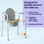 Medline 3-in-1 Steel Bedside Commode  Standard Seat  Sturdy Folding Frame  7 5 Q