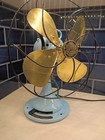 Antique Hunter Century Brass Blade  2 Speed    Oscillating    Table Fan Restored