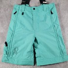 Spyder Bibs Shorts Youth 20 Green Insulated Spylon Snowboard Suspenders Overalls