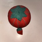 2 Vintage Tomato Pin Cushions One With Strawberry Each 2 5   