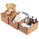  Wicker Baskets   set Of 3  Woven Baskets For Storage  Seagrass Storage 
