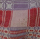 Antique 19thc Overshot Coverlet Rare 3-color Wool Handwoven Geometric Exc