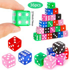 36 Pieces Casino Dice Set 19mm Large Dice Game Red Blue Pink Black Green