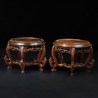 A Pair Chinese Natural Rosewood Handcarved Exquisite Base 18414
