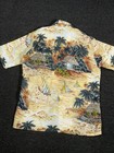 Vtg 70   s Hang Ten Hawaiian Shirt Surf Palm Tree Sail Boat Island Size Medium
