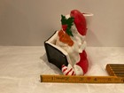 Vintage Christmas Lipper   Mann Japan Santa Claus Candle Holder Song Book Holly