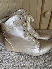 Vtg Victorian Boho Wedding Bridal Costume Cream Embroidered Floral Girls Sz 2